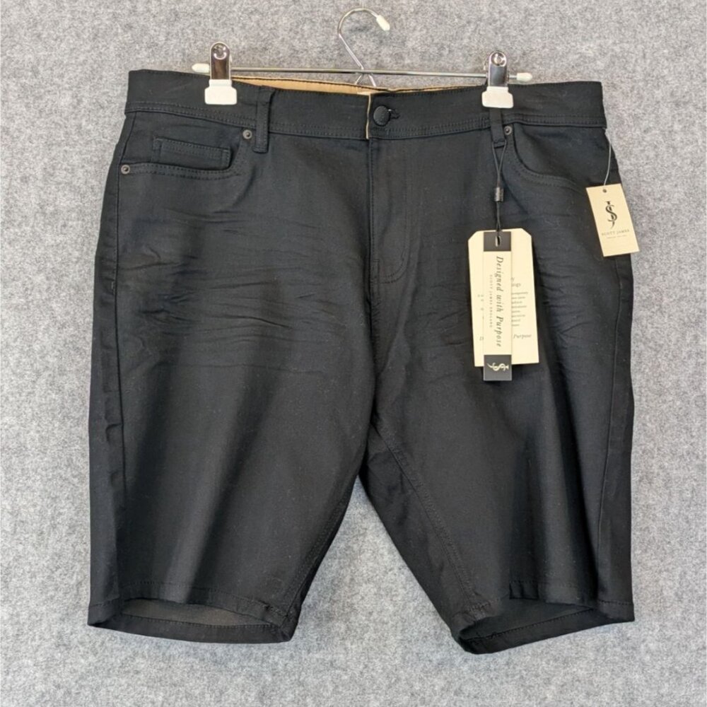Scott James Mens Casual Slim Fit Shorts Black Size 32 38 NWT